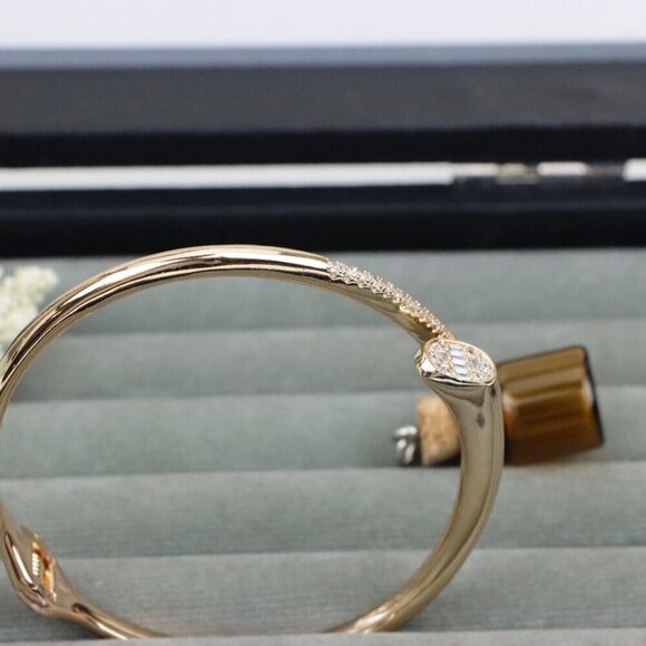 Rose Gold Designer Bangle with Diamond Accents, XPBL0599 - Picture 12 of 12